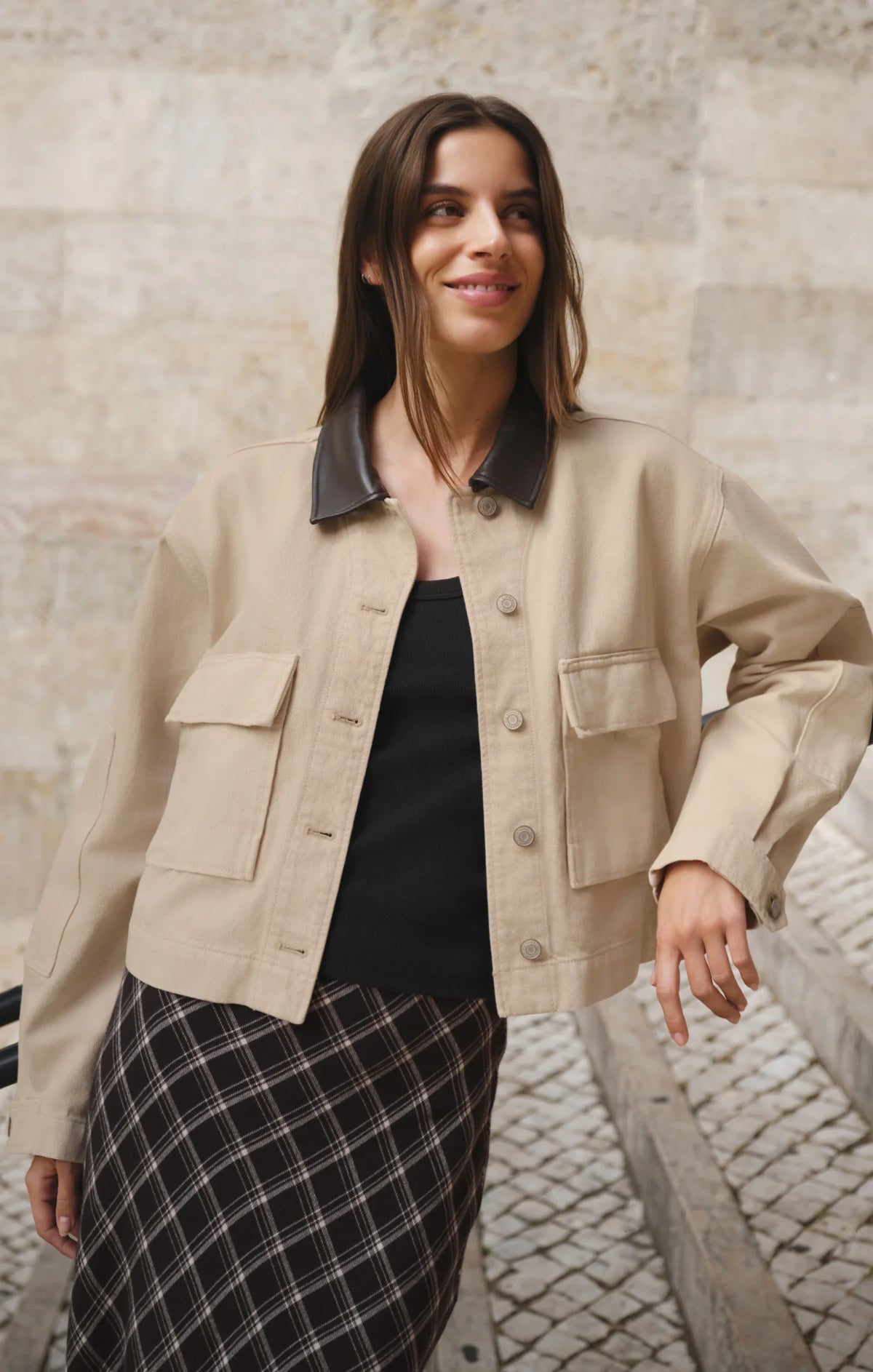 Rey Cropped Chore Jacket - Soapstone