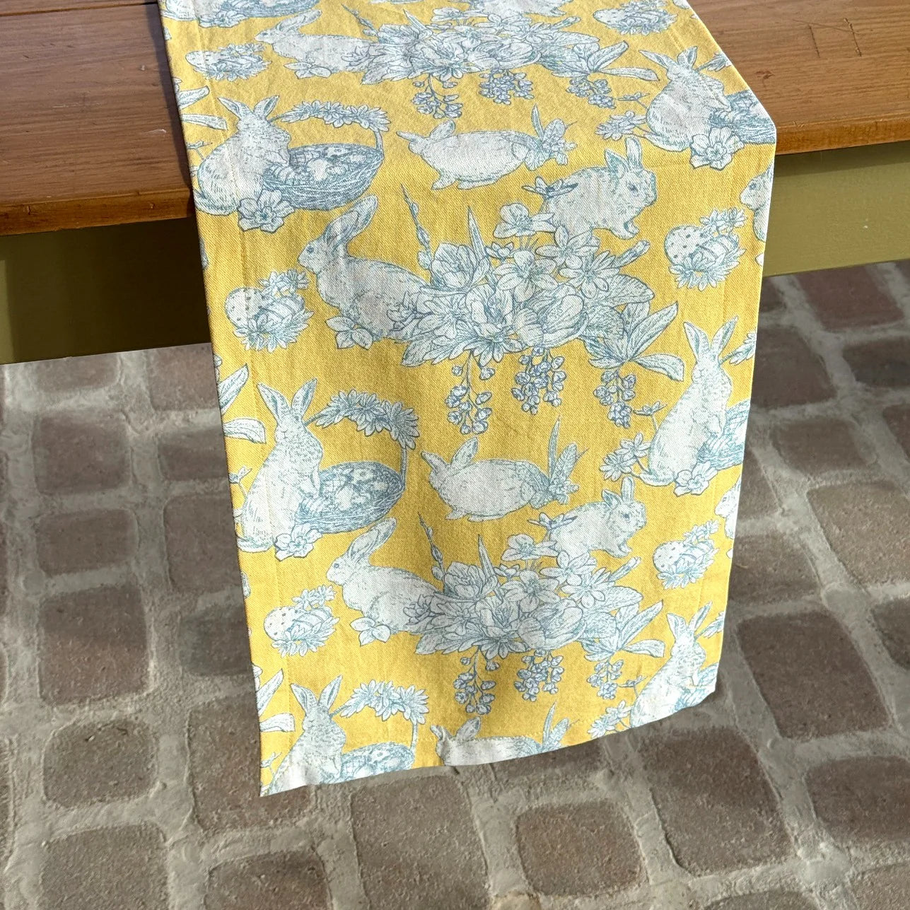 Rabbit Toile Yellow Runner
