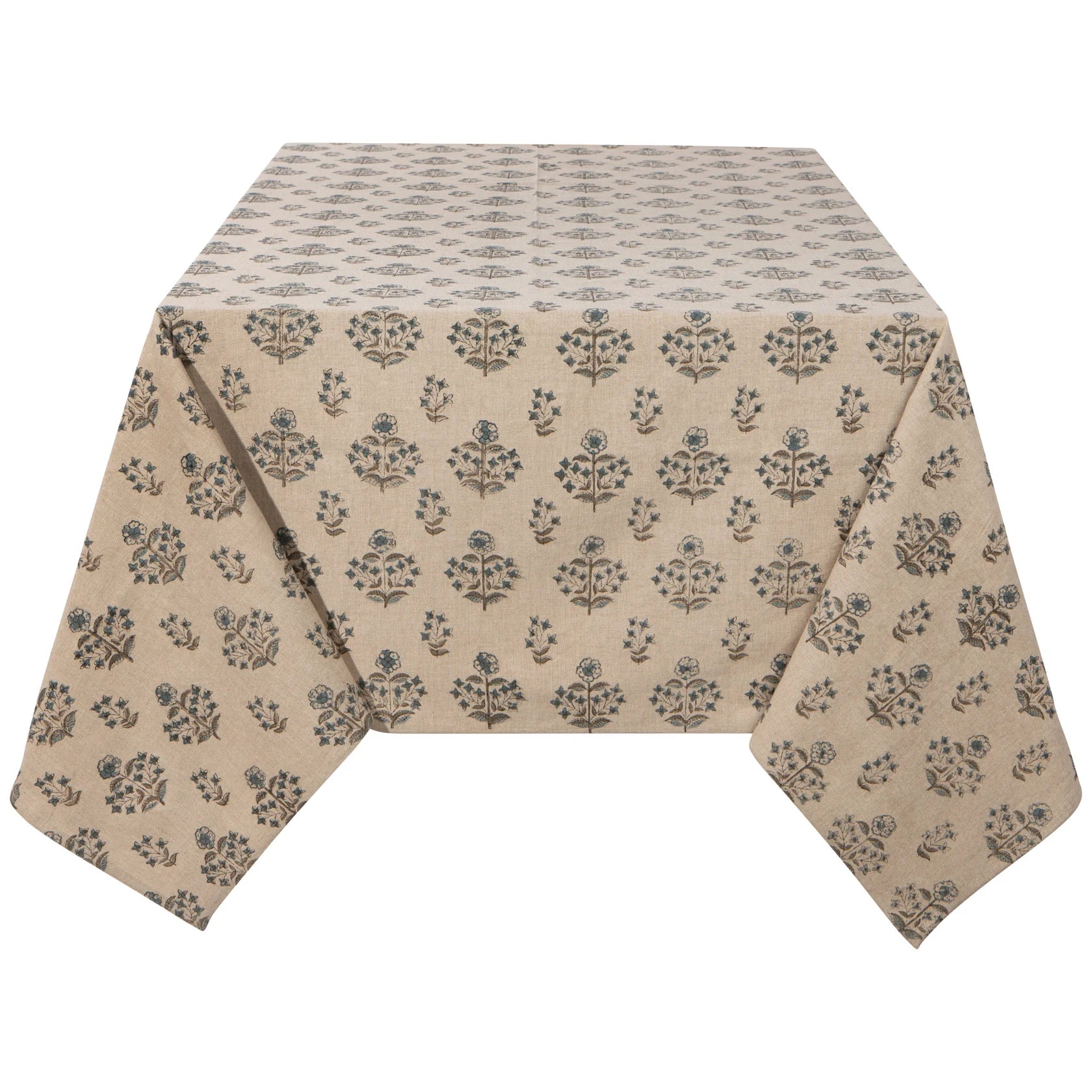 Salvia Block Print Tablecloth 60 x 90