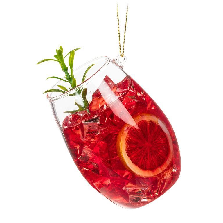 Glass of Sangria Ornament - 3.5"H