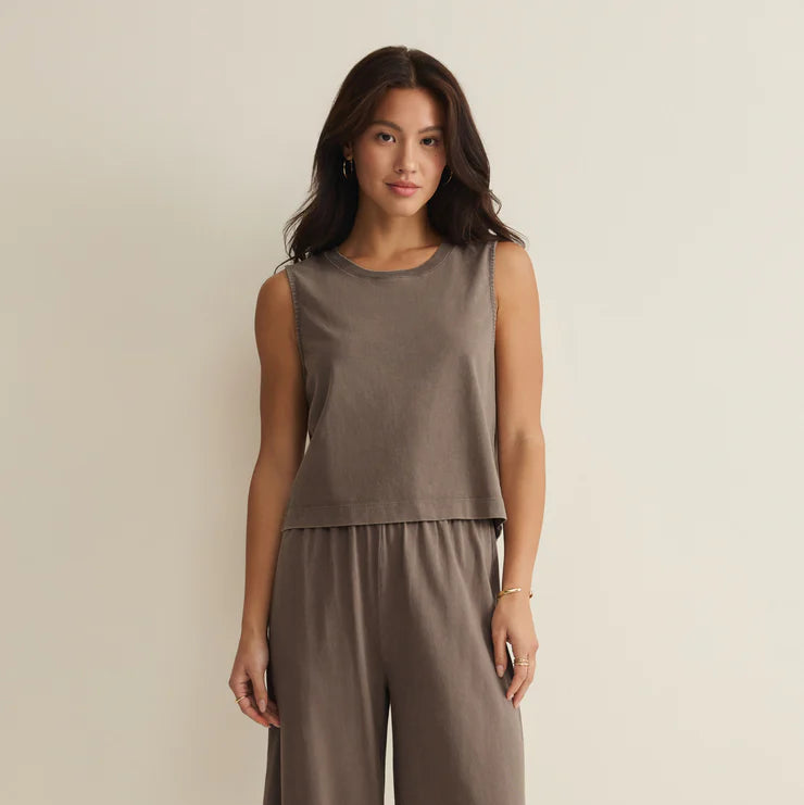 Sloane Jersey Tank - Taupe