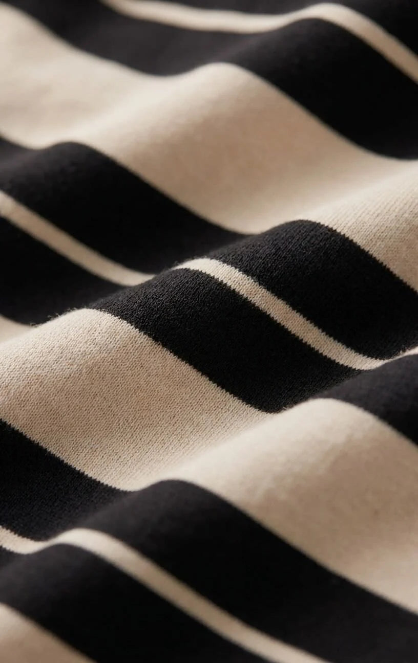 Stellan Striped Jersey Tee - Ash Black