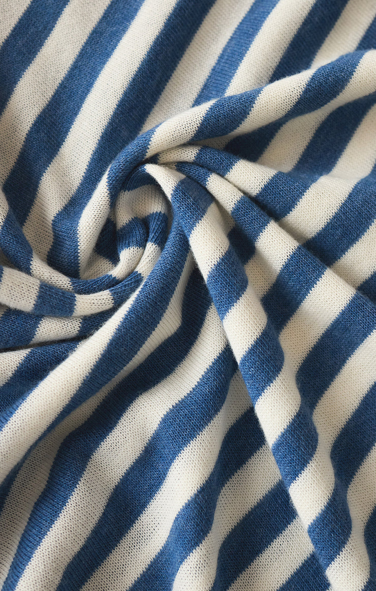 Tourist Striped Tee - Calypso Blue Indigo