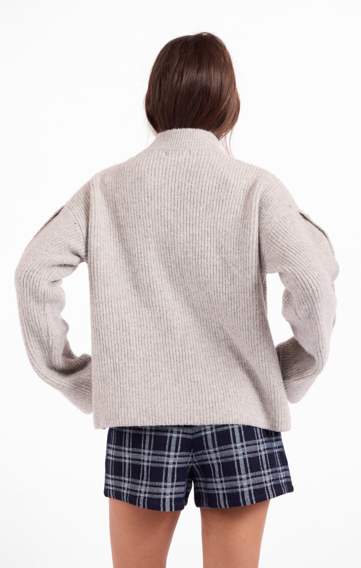 Athena Sweater with Button Detail - Fog