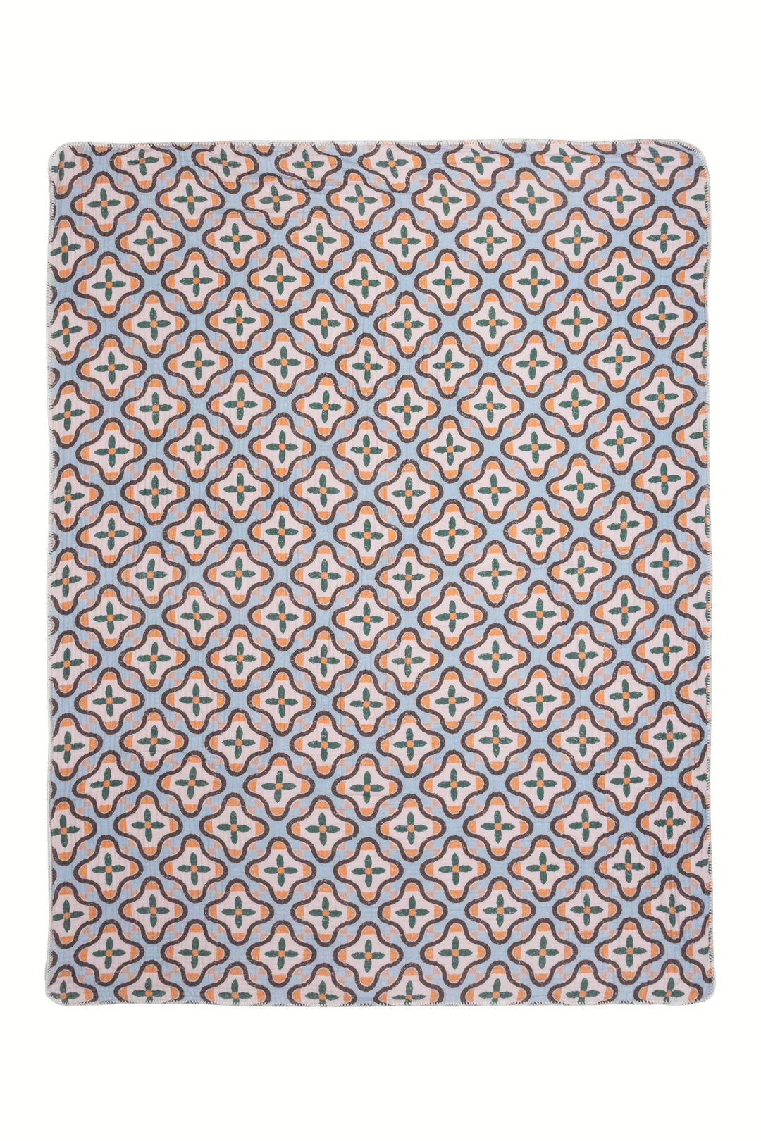 The Mosaic - Muslin Throw with Sherpa Fleece Lining