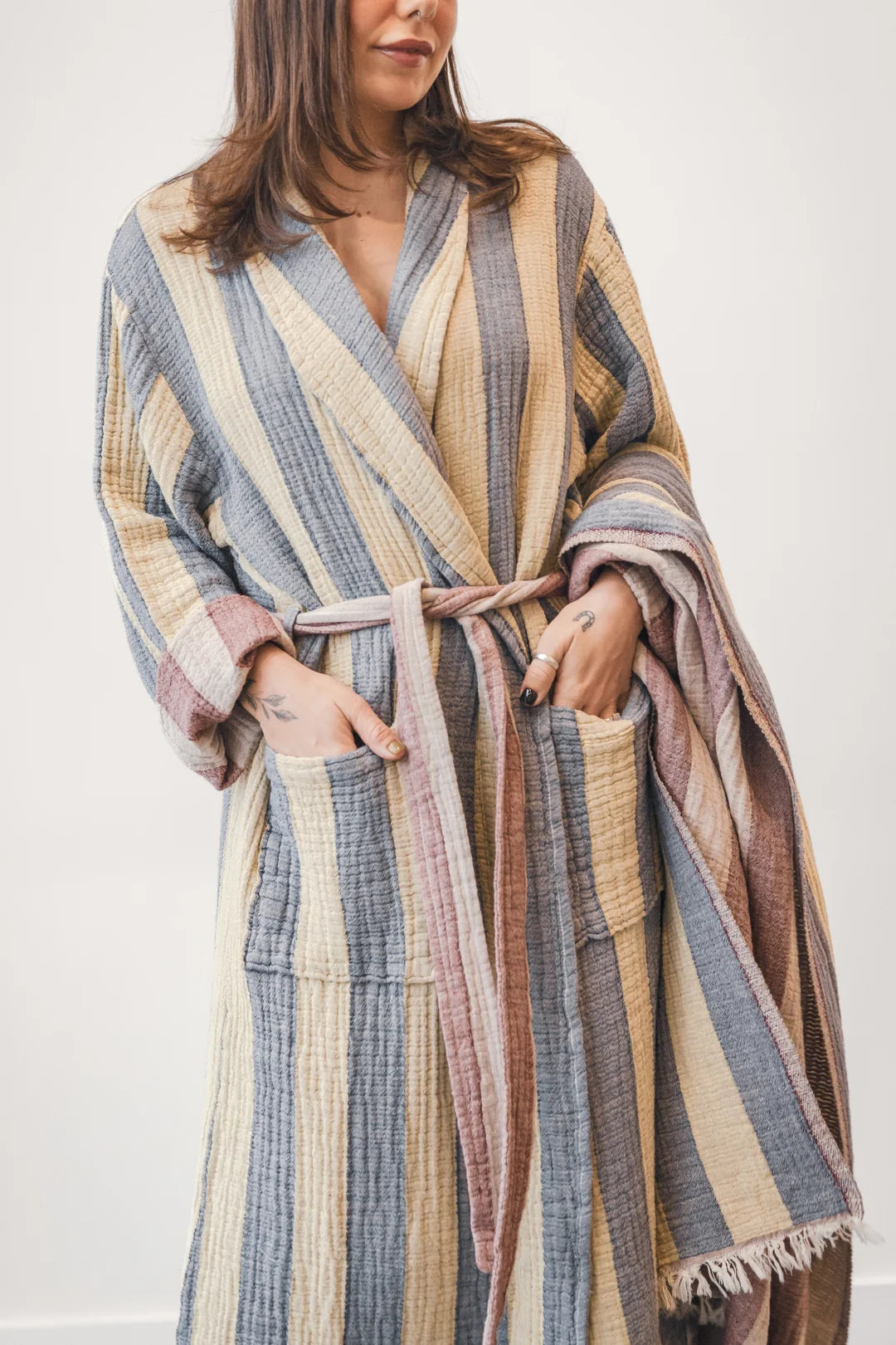 The Cascade | Stripe Unisex Robe