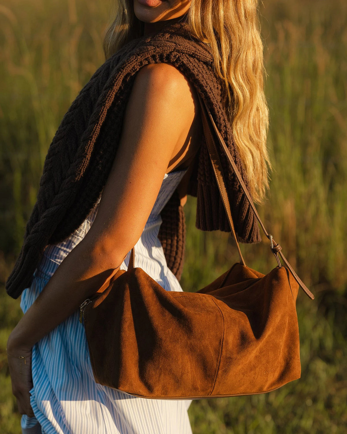 Marissa Suede Shoulder Bag