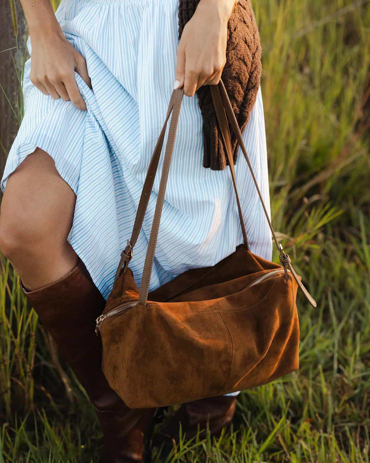 Marissa Suede Shoulder Bag