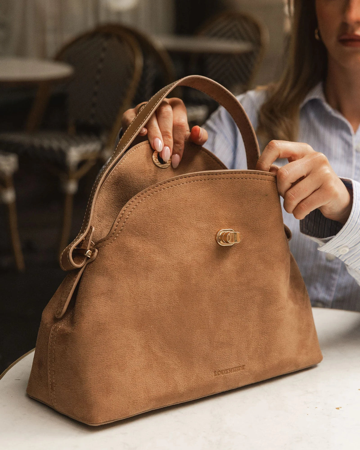 Nicole Handbag - Suede Honey