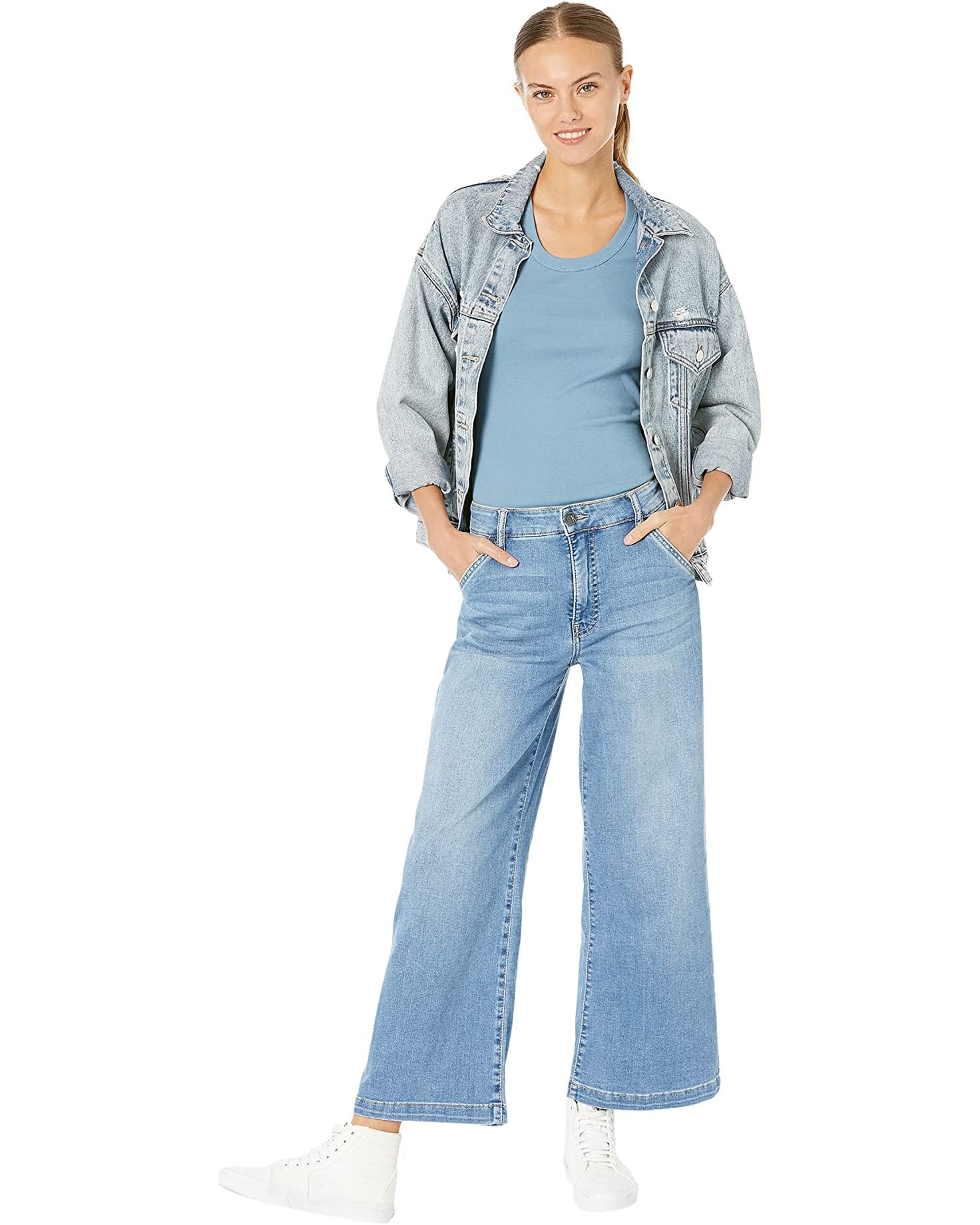 Meg - High Rise Fab Ab Wide Leg (Discovery Wash)