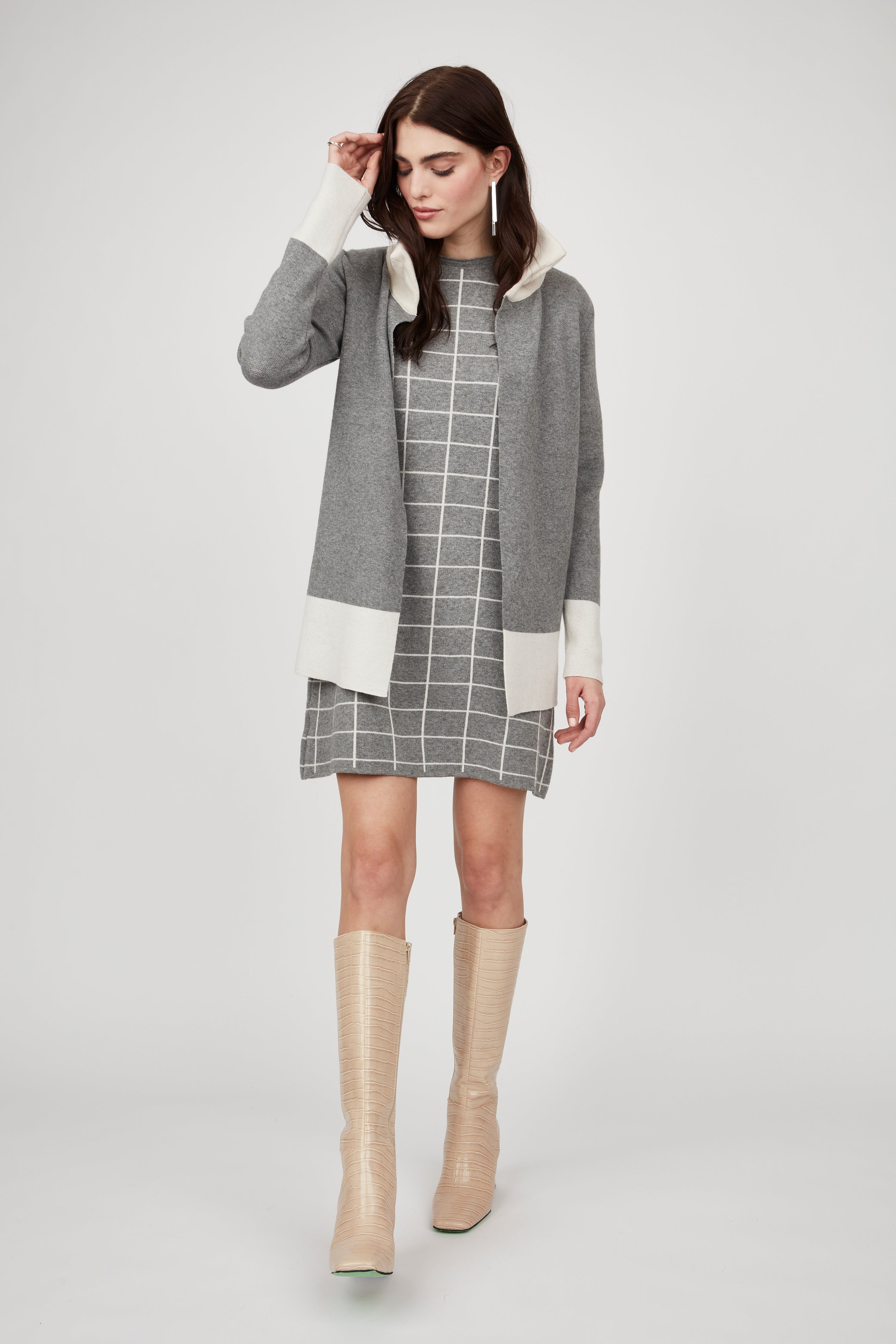 Knit Jacket with Two-Toned Trim