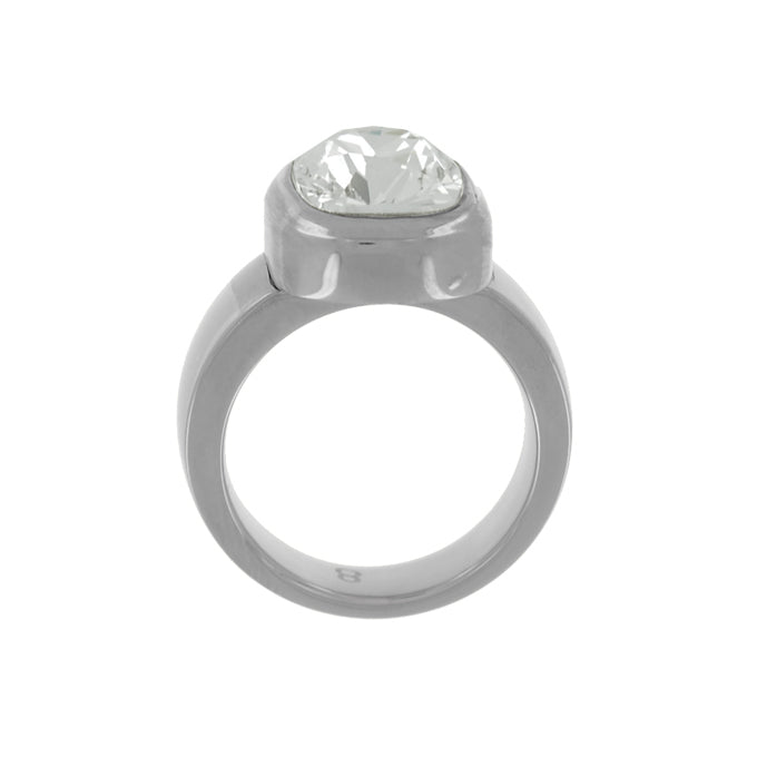Rectangle Cushion Crystal Ring - Clear Crystal
