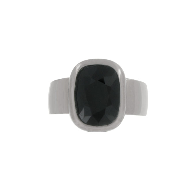 Rectangle Cushion Crystal Ring - Jet