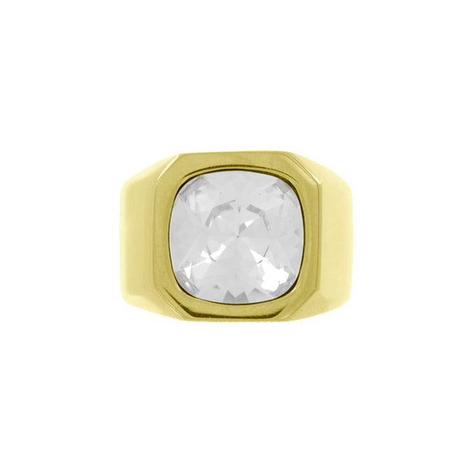 Cushion Crystal Ring - Clear Crystal