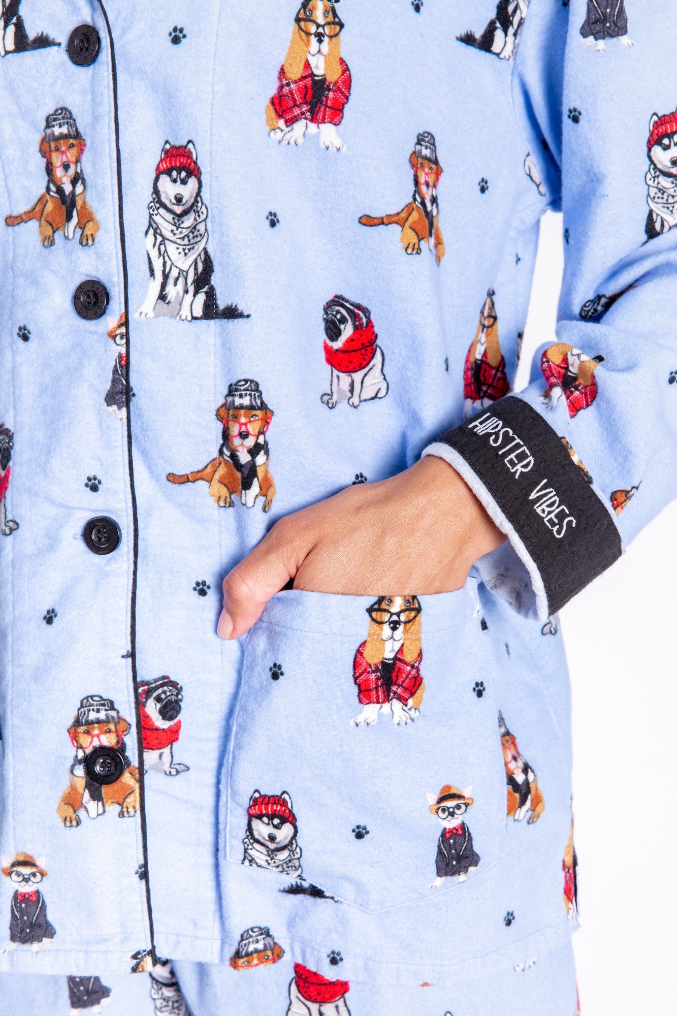 Hipster Dog Flannel PJ Set