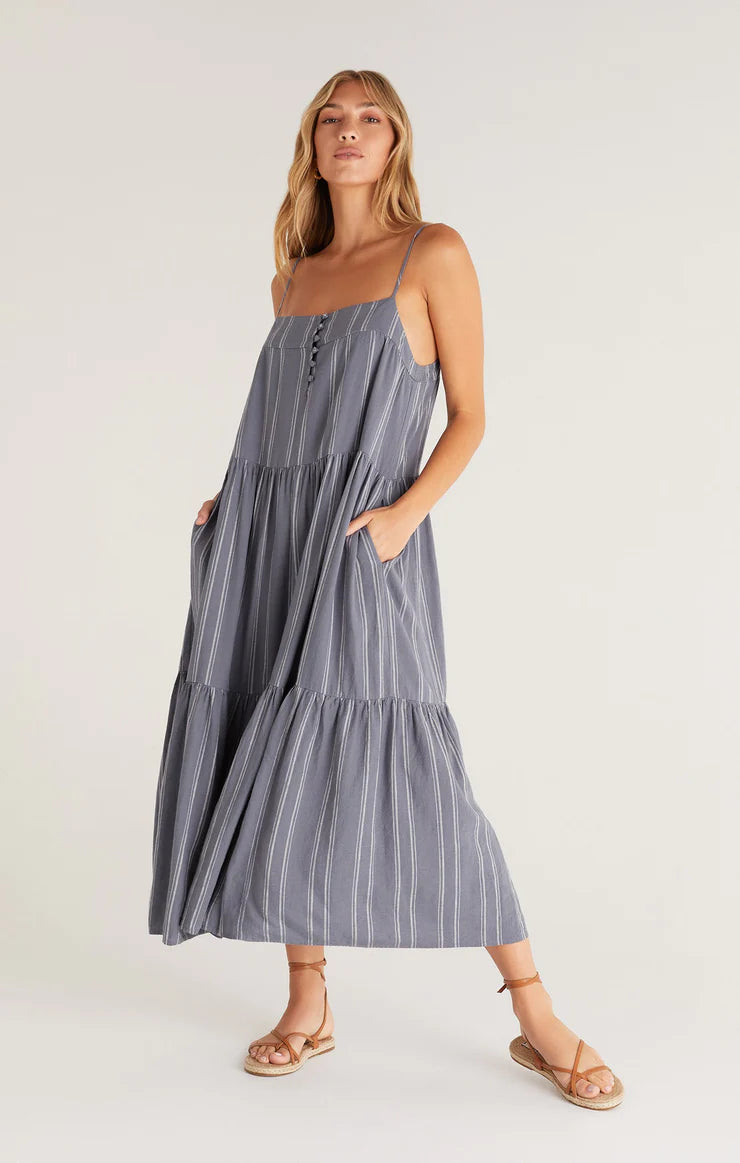Stripe Maxi Dress - Worn Indigo