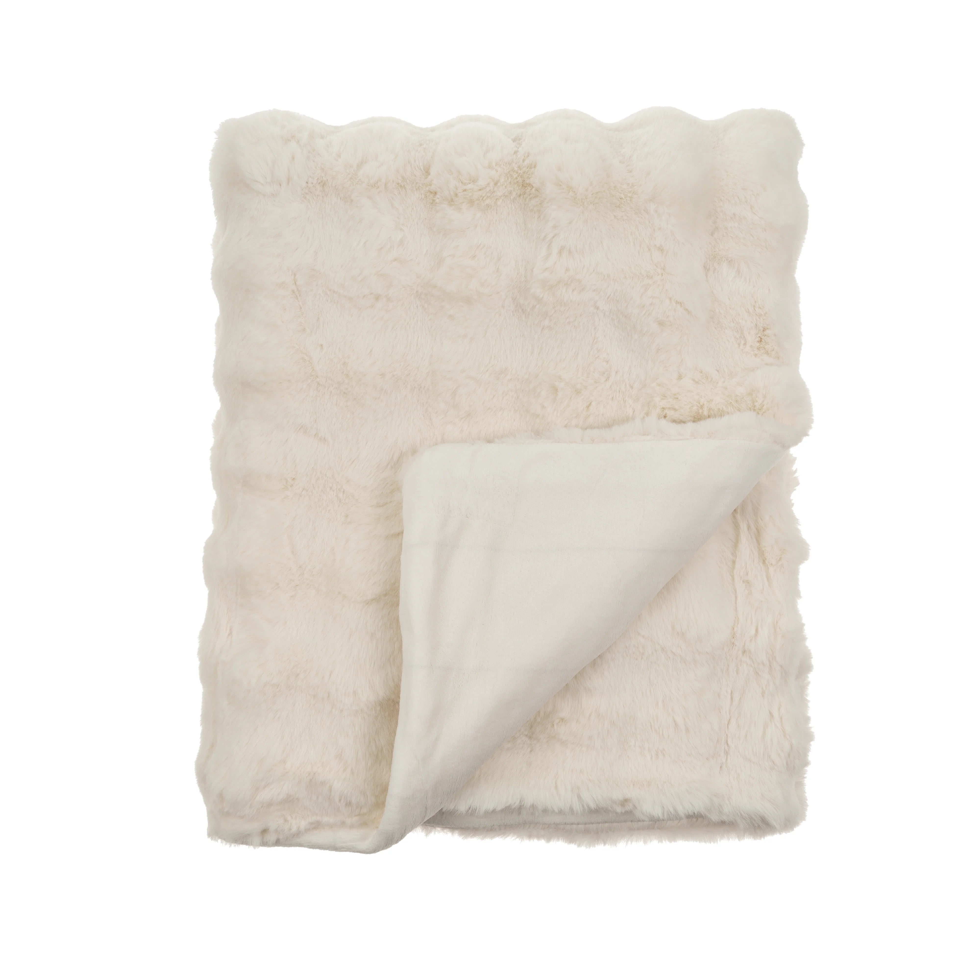 Faux Fur Throw-White