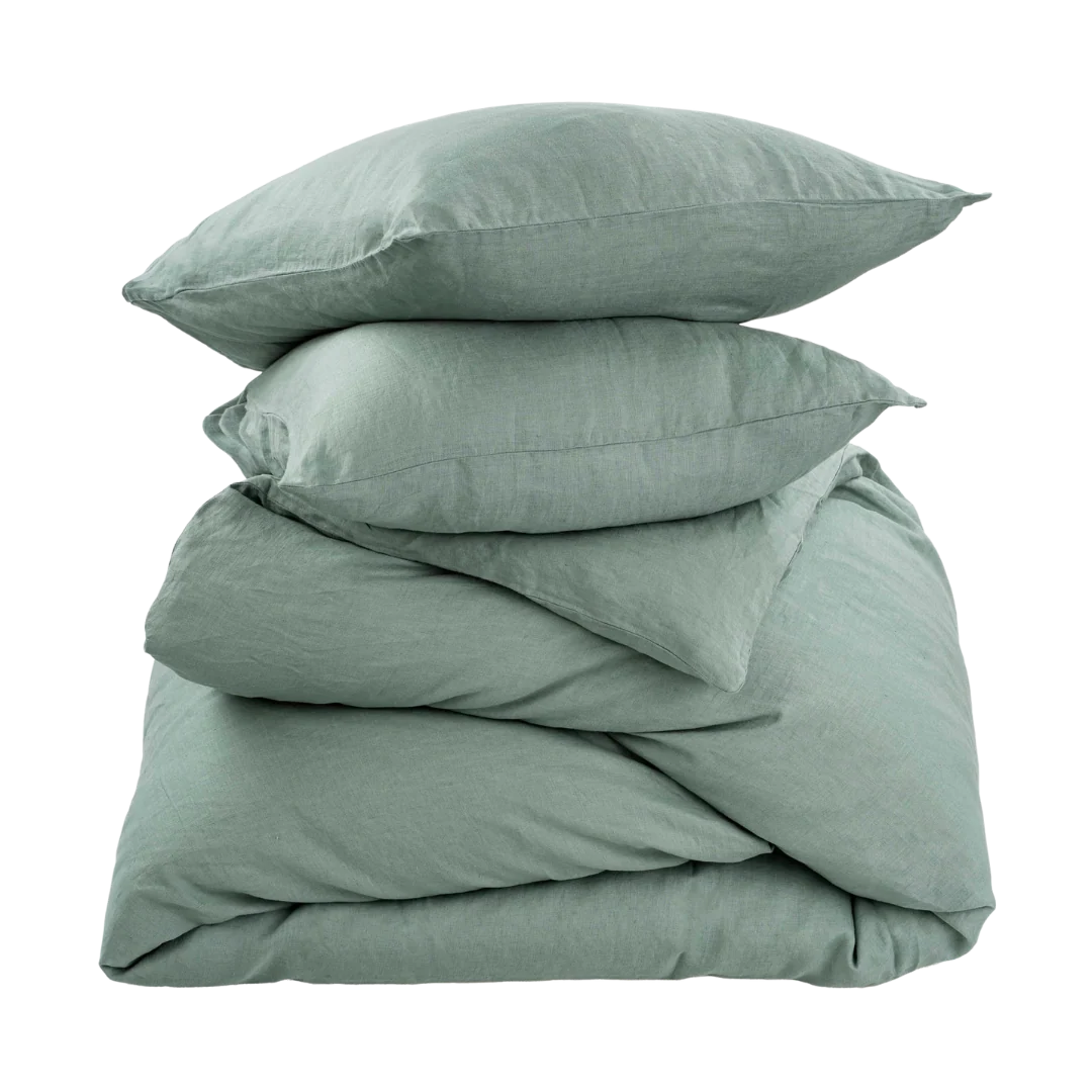 Reverie Linen King Duvet Set - Mist