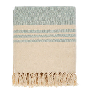 Beach Stripe Brushed Throw-Blue