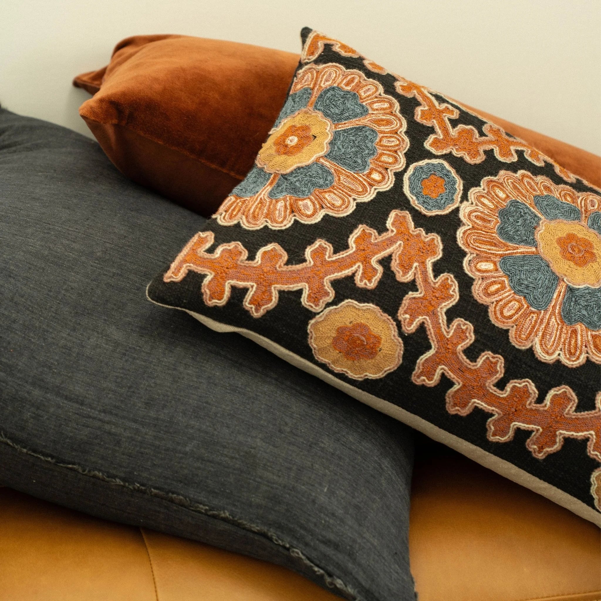 Azul Suzani Pillow-16"x24"