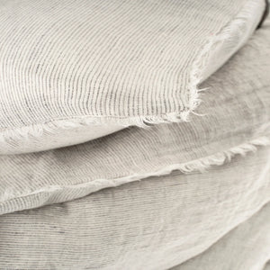 Lina Linen Duvet Set, Grey Stripe