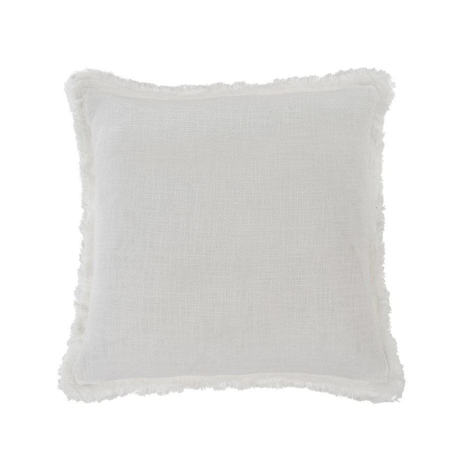 Frayed Edge Pillow - White 20x20"