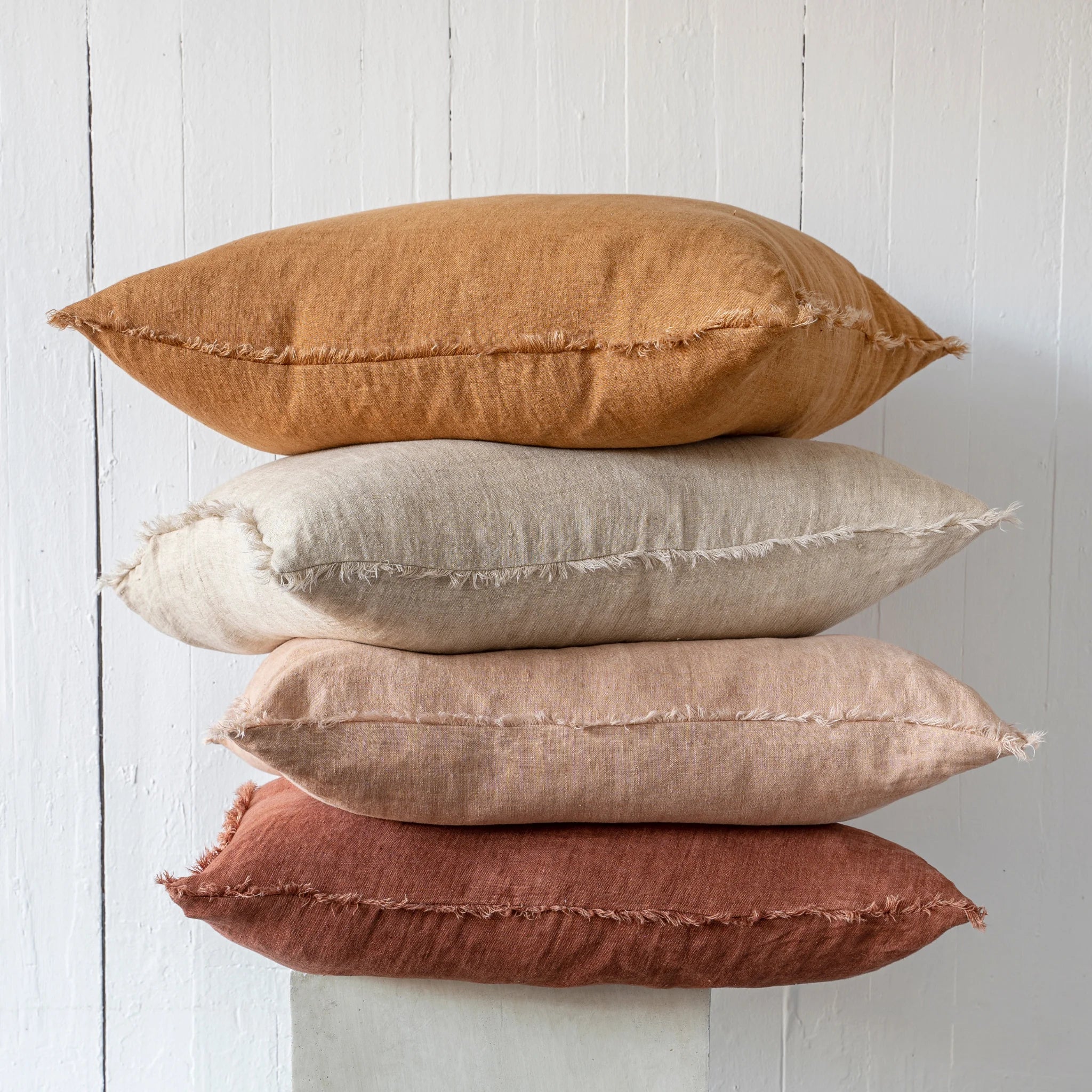 Lina Linen Pillow - Burnt Umber