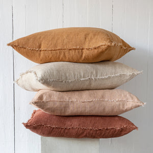 Lina Linen Pillow-Burnt Umber