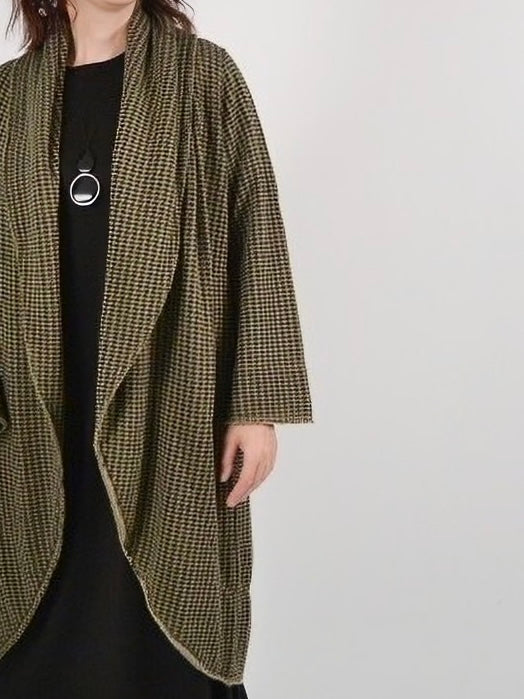 Plaid Bamboo Fleece Wrap Coat