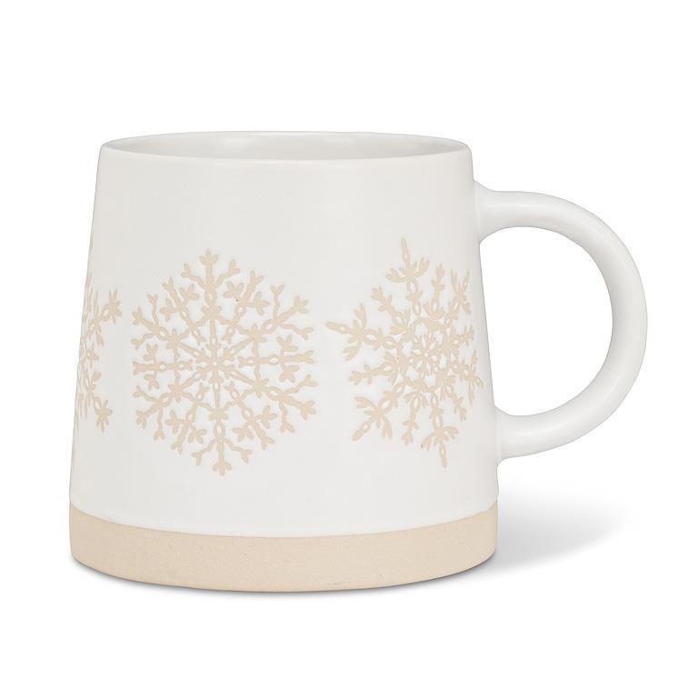 Wide Base Mug w/Snowflake - 3.5"H(14oz)