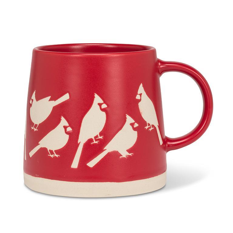 Wide Base Mug w/Cardinals - 3.5"H(14oz)