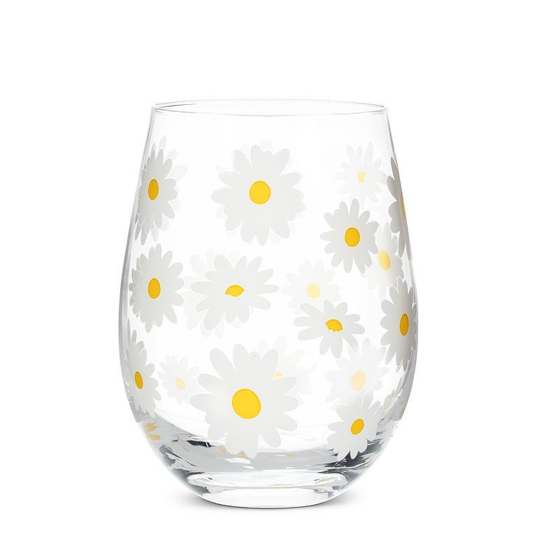 Daisies Stemless Wine Glass - 14oz