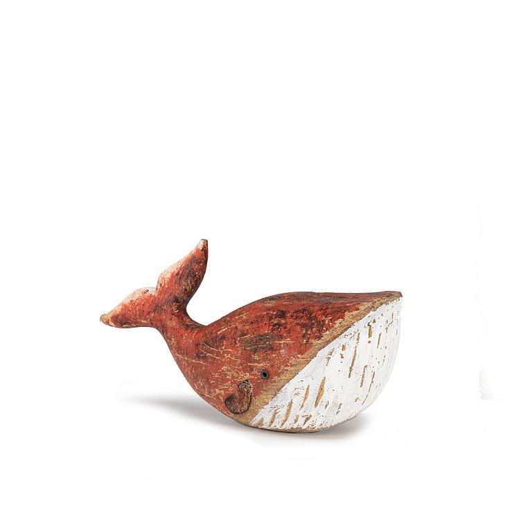 Mini Red Carved Whale - 6"L