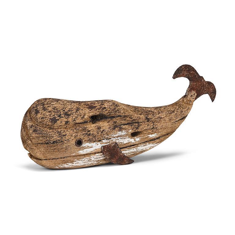Sm Carved Whale-Natural - 8.5"L