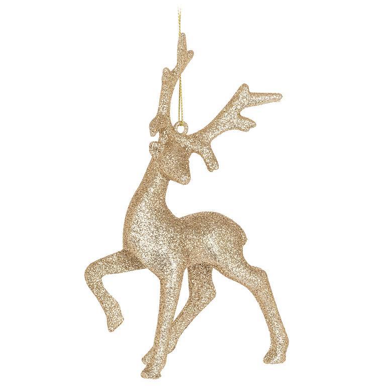 Glitter Standing Reindeer Orn - 6"H