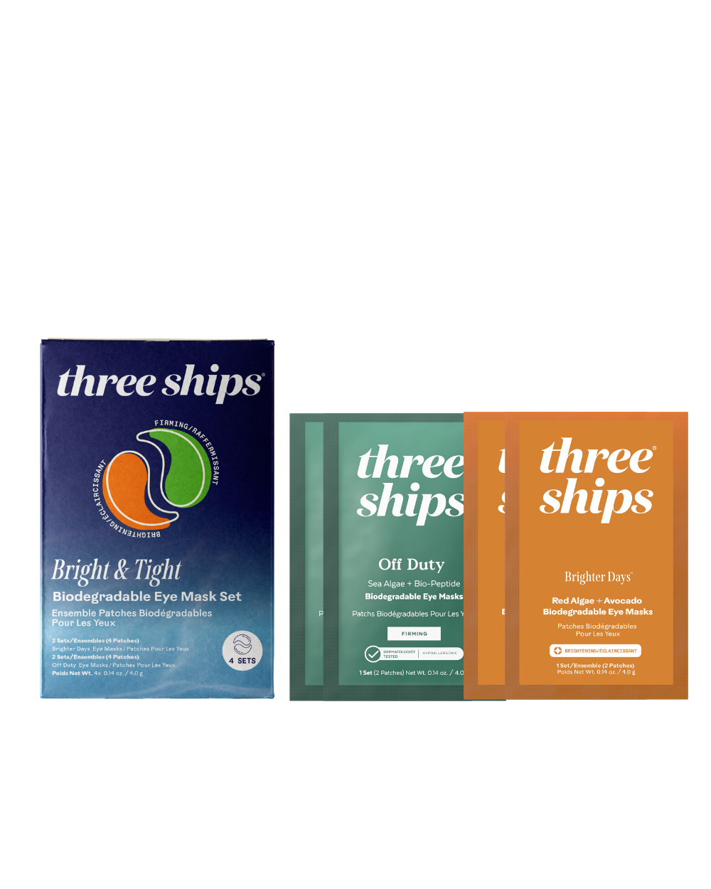 Bright & Tight Biodegradable Eye Mask Quartet