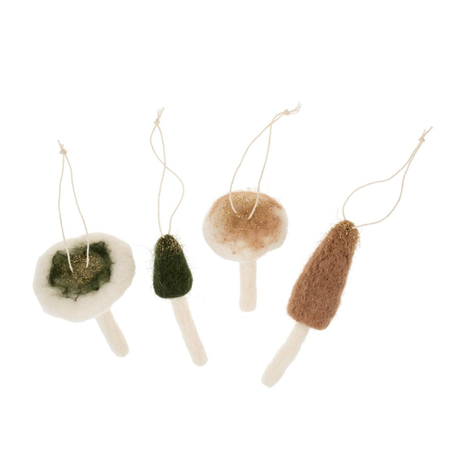 Felt Mushroom Ornament (Set of 4)