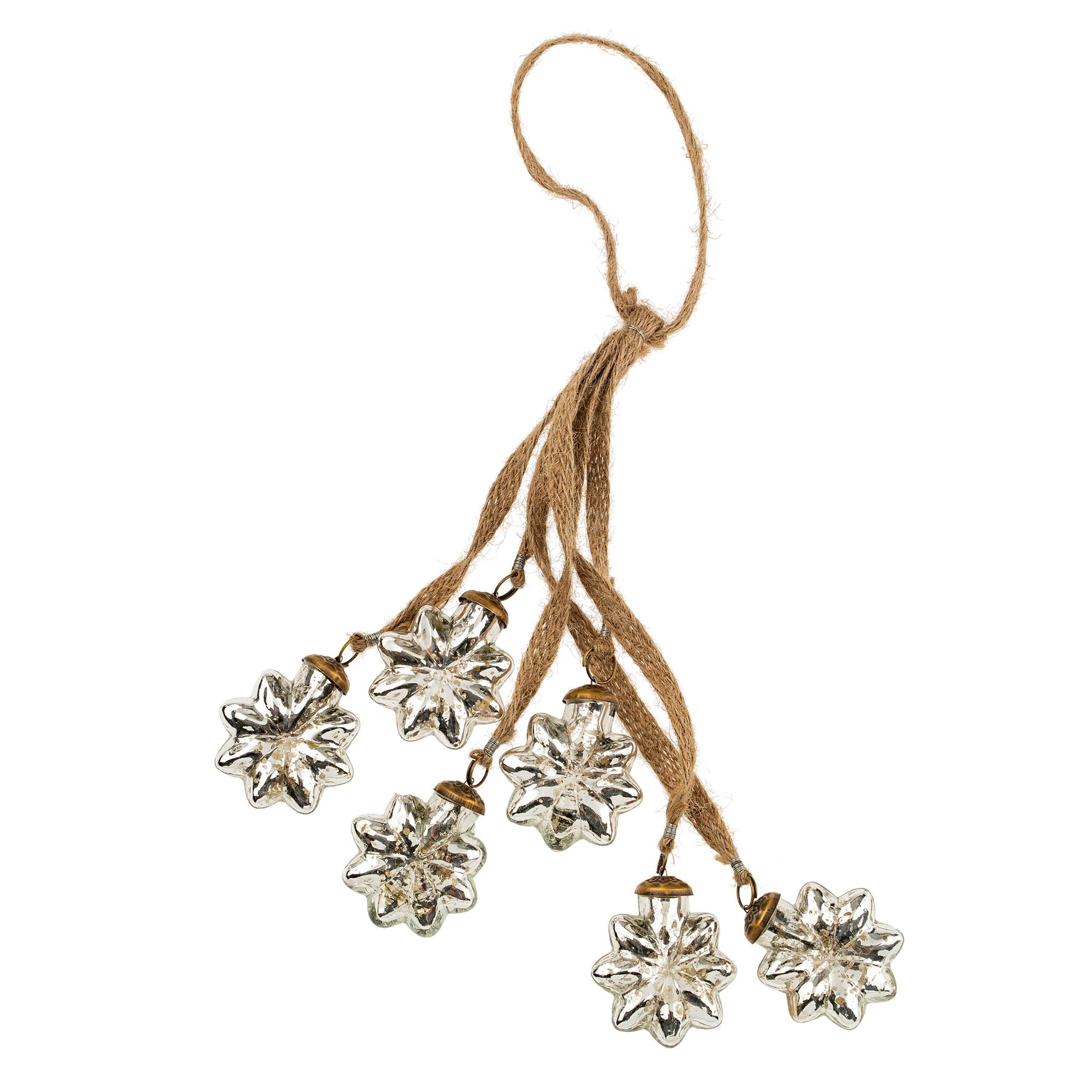 Cascading Snowflake Bunch Ornaments - S/6