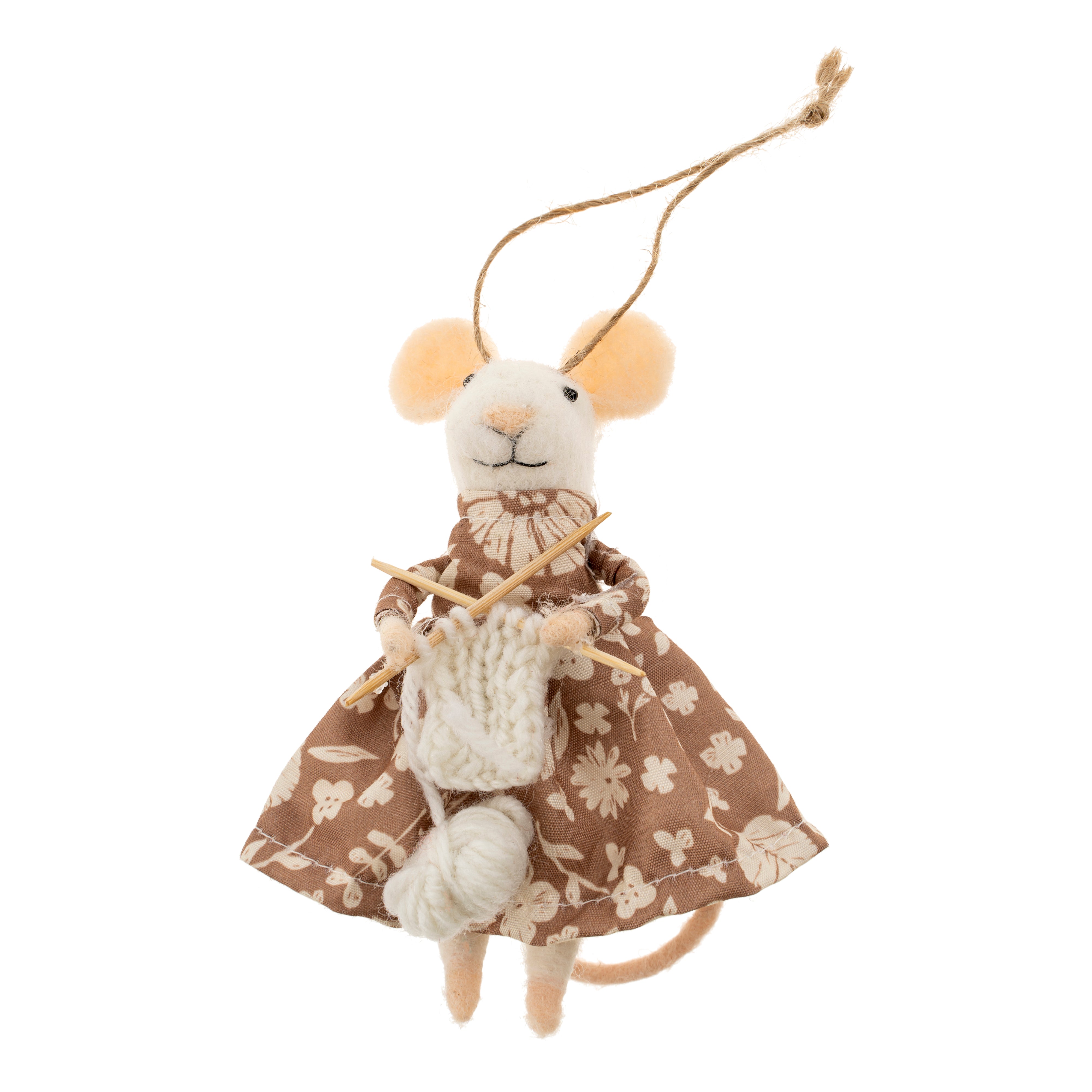 Knitting Nora Mouse Holiday Ornament