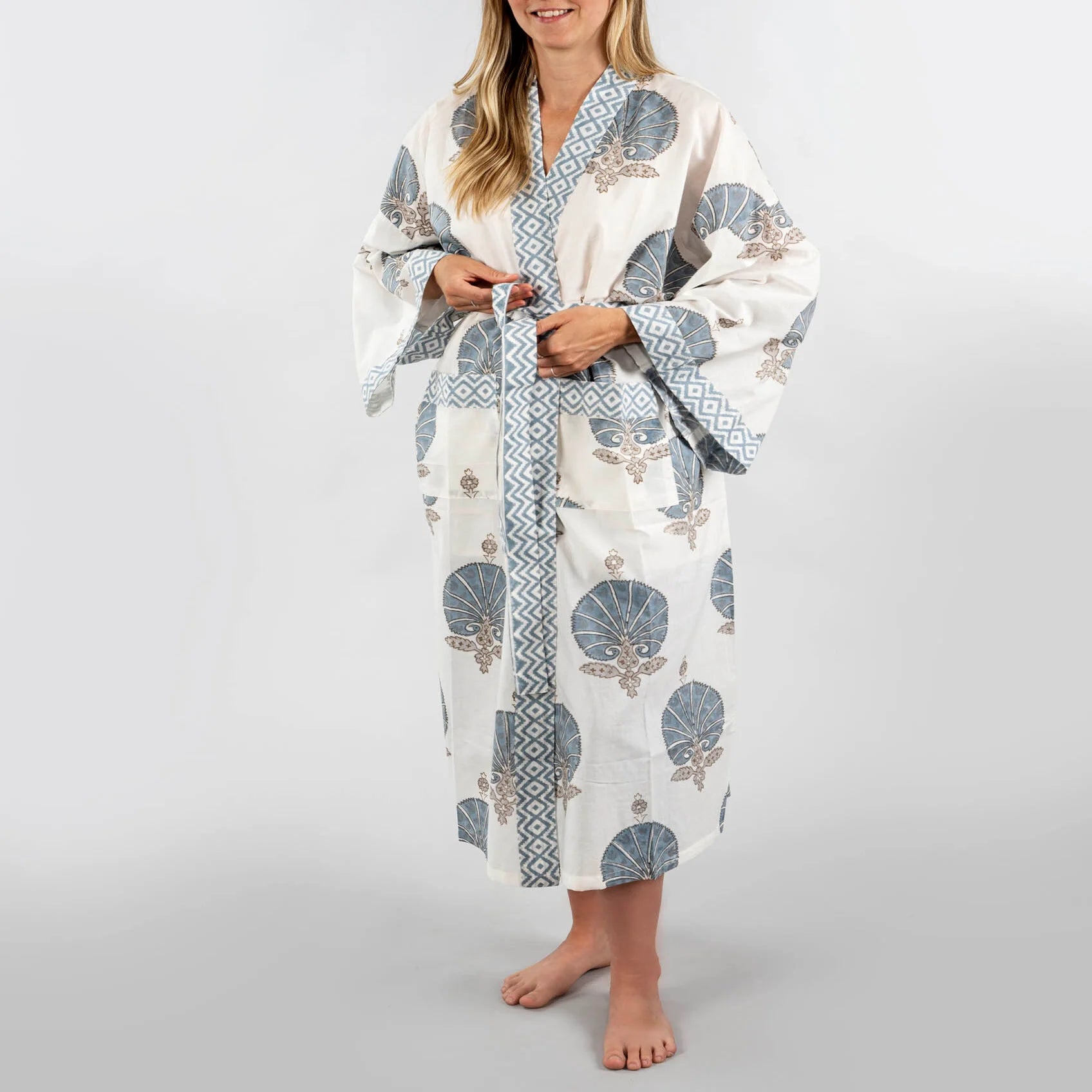 Flora Block Print Kimono