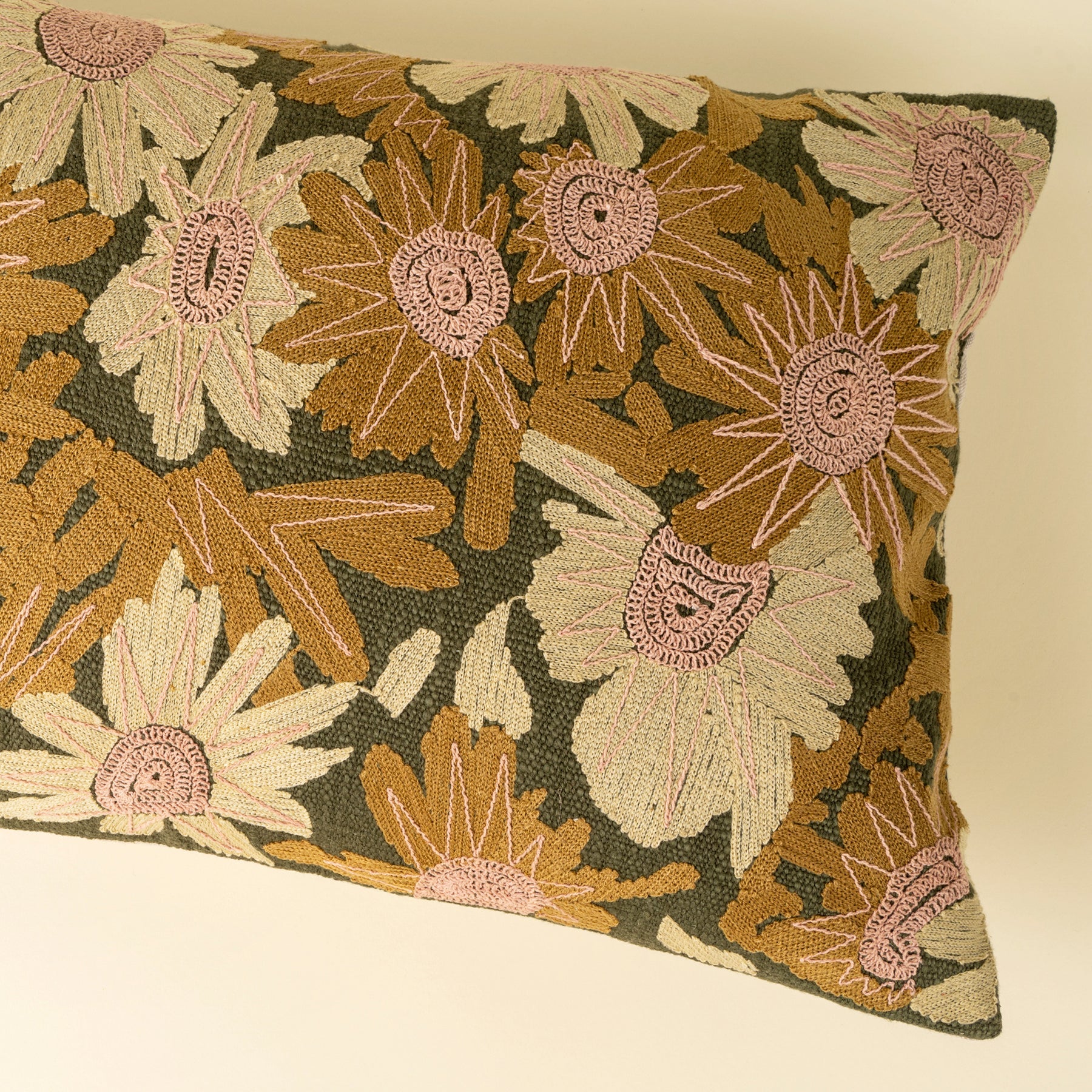 Flower Grove Embroidered Pillow - 16x24