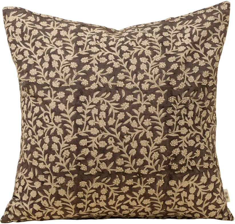 Wildvine Block Print Pillow - Heather 20 x 20