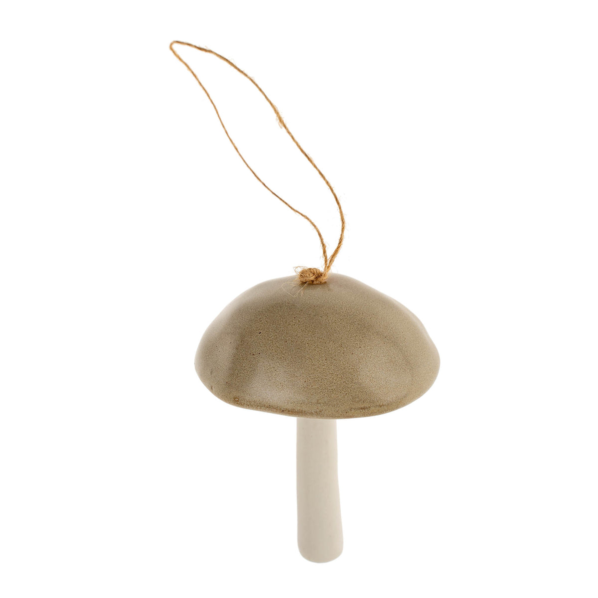 Ceramic Mushroom Ornament - Khaki