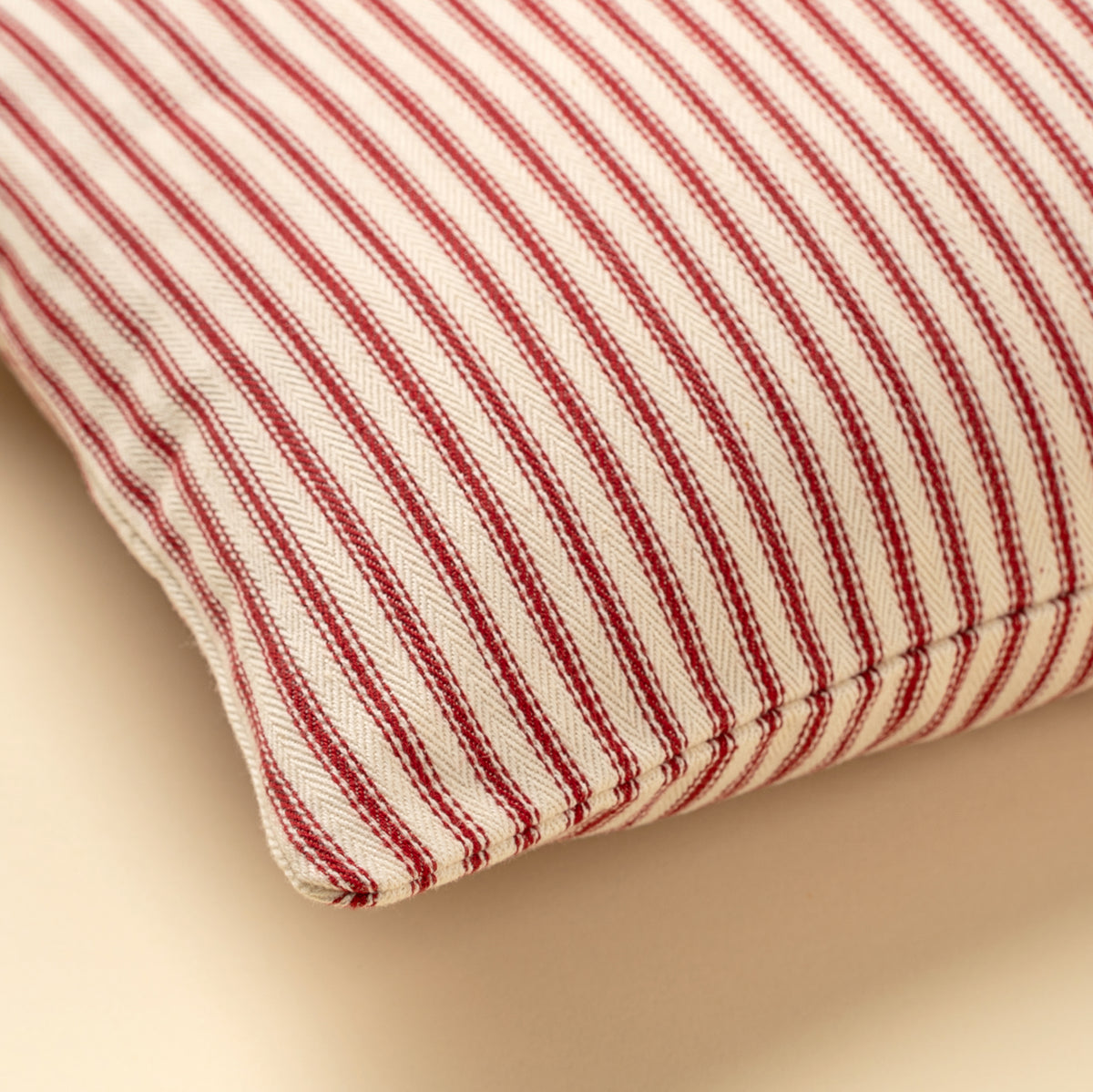 Red Ticking Pillow - 24 x 24