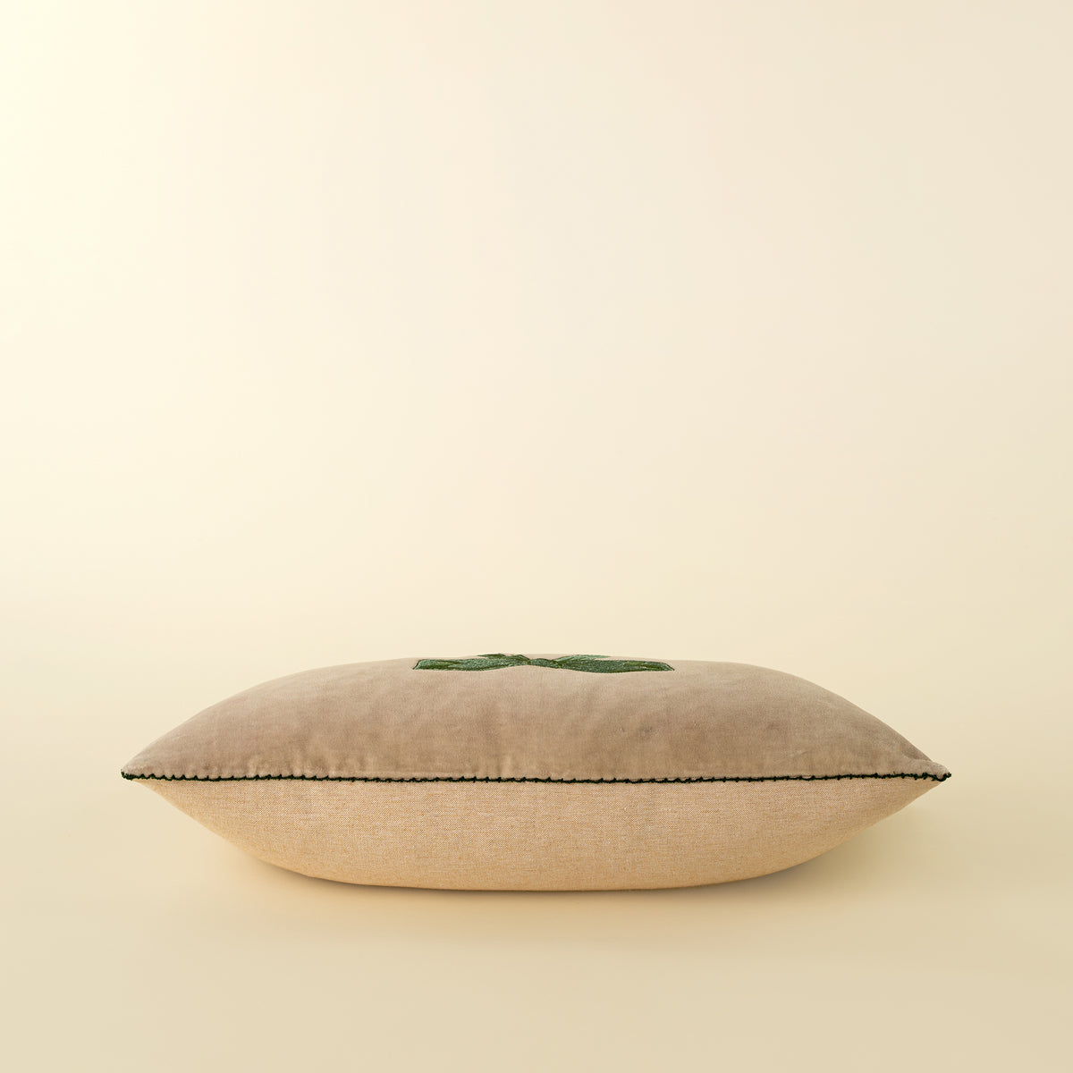 Velvet Bow Pillow - Green 21 x 12