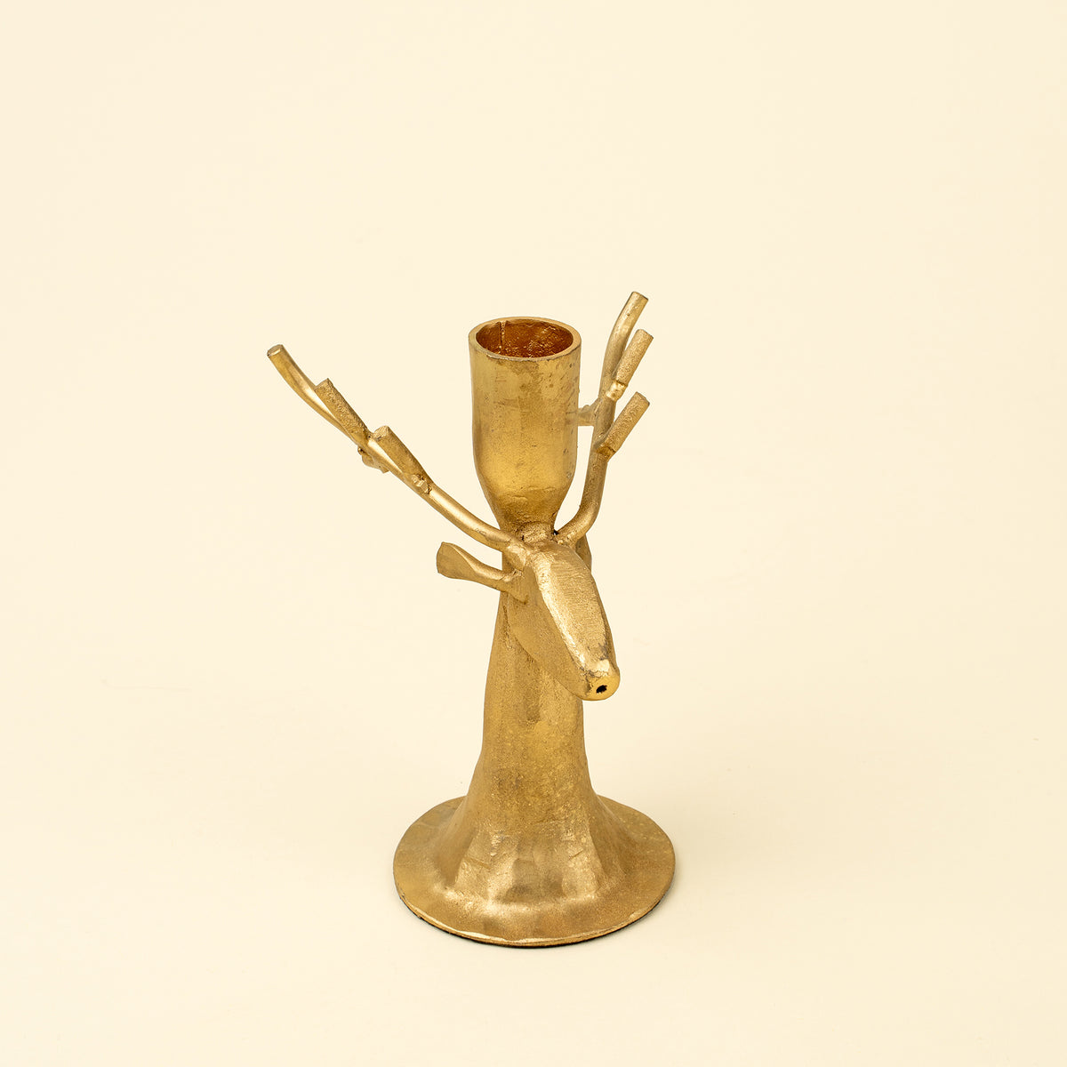 Reindeer Forged Candlestick