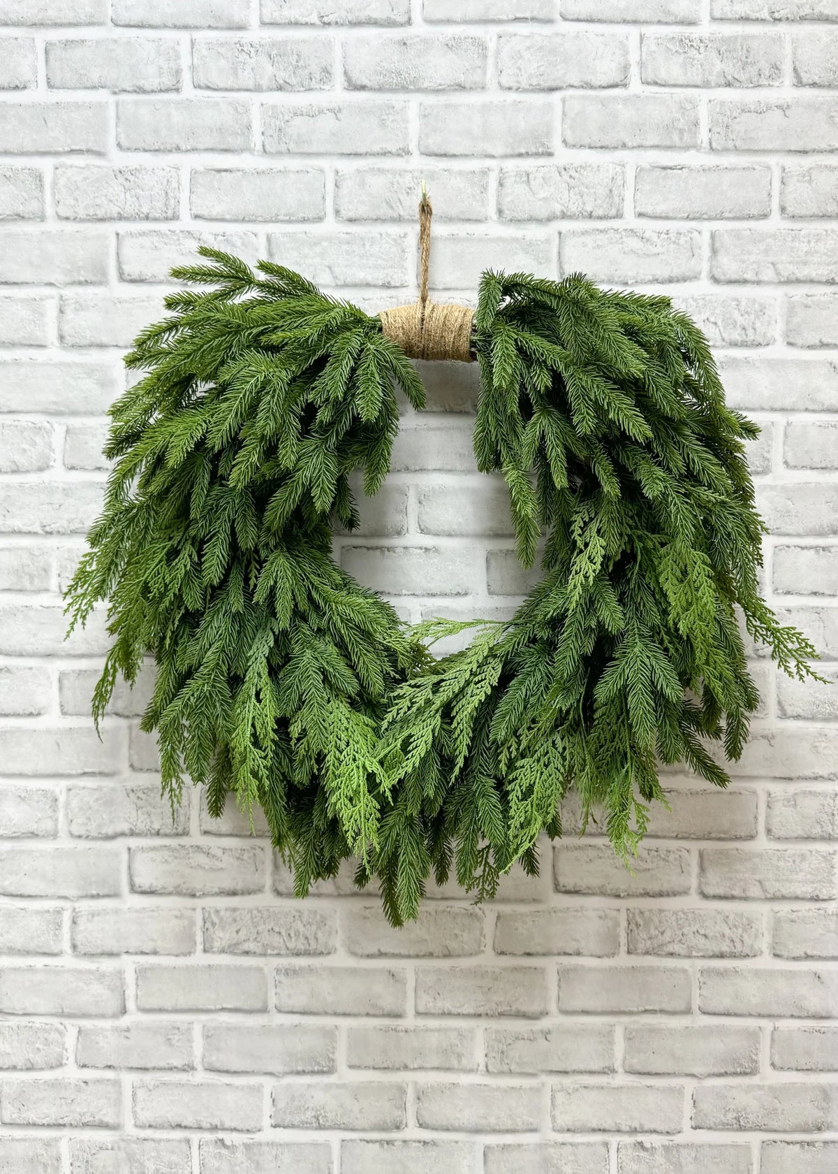 Fresh Touch Spruce & Cedar Heart Wreath - 26"