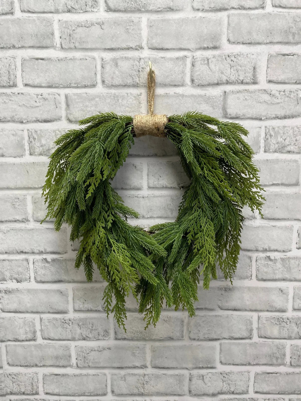 Fresh Touch Spruce & Cedar Heart Wreath - 9.5"