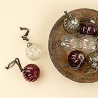 3" Twisted Holiday Baubles S/9, Burgundy/Clear/Dark Green