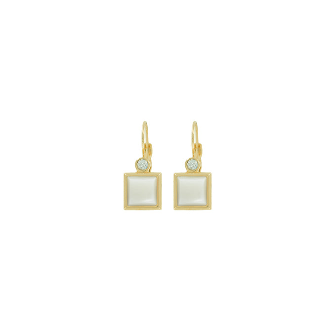 Mother of Pearl Square Euroback Earring